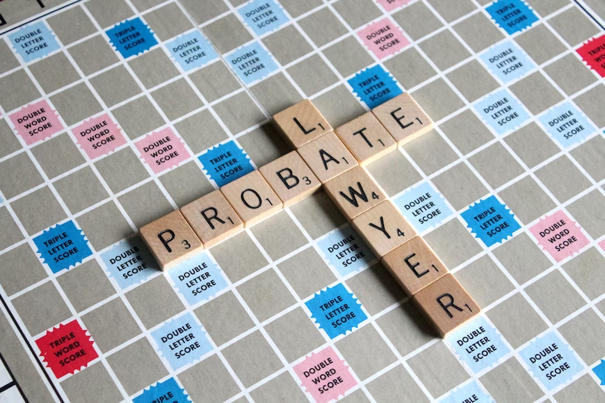 Probate lawyer spelled on a Scrabble board