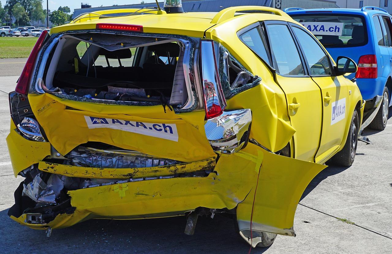 A car’s damaged rear after a car accident