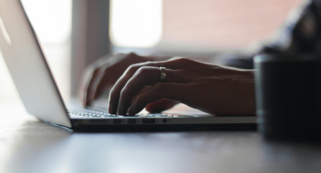 a person using a laptop