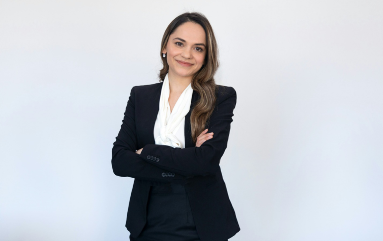 an attorney in a black suit