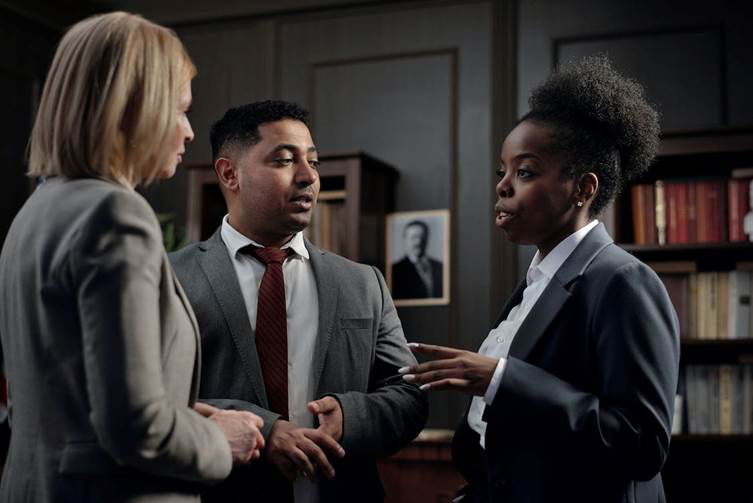  legal experts in a discussion.